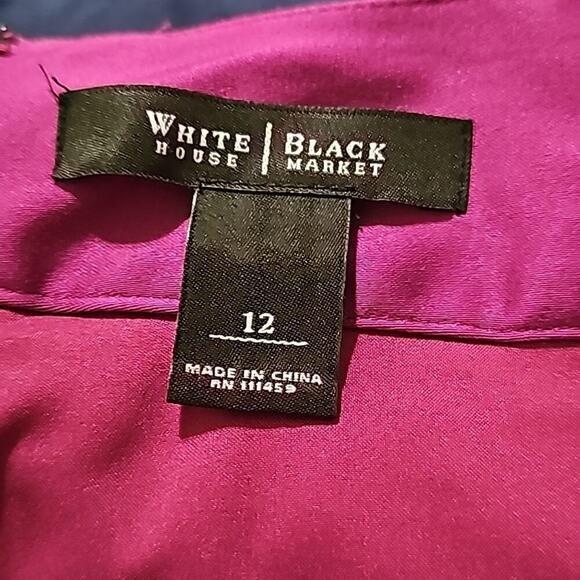 White House Black Market Layered Very Berry‎ Magenta Pink Pencil Skirt Size 12 - Picture 11 of 12